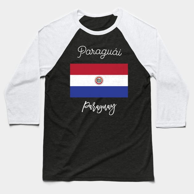 Paraguay Flag Baseball T-Shirt by phenomad